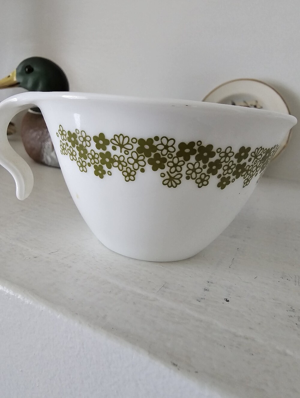 Vintage Corelle Crazy Daisy Spring Blossom Green Cups Set of 7